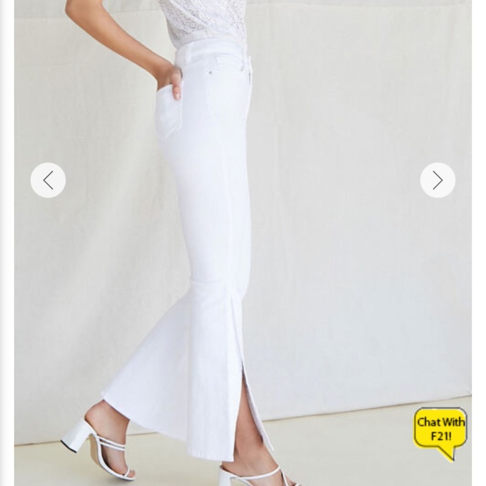 NWT Forever 21 S 29 High Rise Flared Jeans w slit
